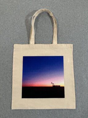 Oil Pump Jack Sunset Tote Bag Eco-Friendly Reusable Shopping Bag